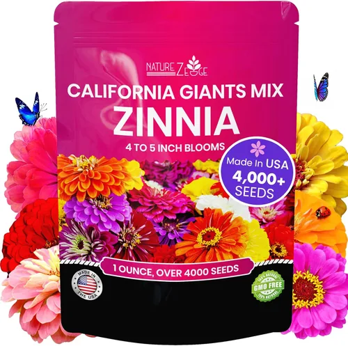 Vista 8 de NatureZ Edge Semillas de zinnia para plantar al aire libre 2026, más de 1600 semillas de flores, 0.35 onzas, sin OMG, fabricadas en Estados Unidos