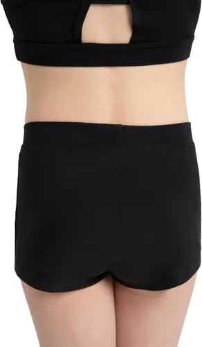 Vista 3 de Capezio Pantalón Corto de Corte Masculino de Tiro Bajo para Niñas Negro