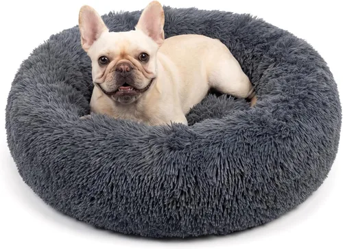 Vista 40 de Cama para perros pequeños, cama calmante para perros pequeños, antiansiedad, cama para cachorros, lavable a máquina, esponjosa, de lujo Verde militar