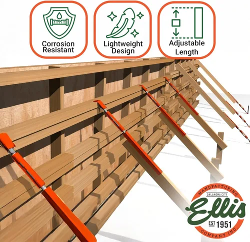 Vista 6 de Ellis Manufacturing Company Soporte de pared y columna de hormigón con placa doblada - Soporte de forma de hormigón - Tensor de tensor ajustable