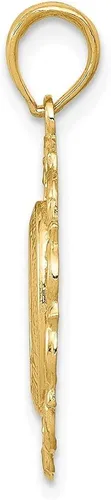 Vista 2 de Colgante de medalla milagrosa ovalada de oro de 14 quilates para mujer, Metal