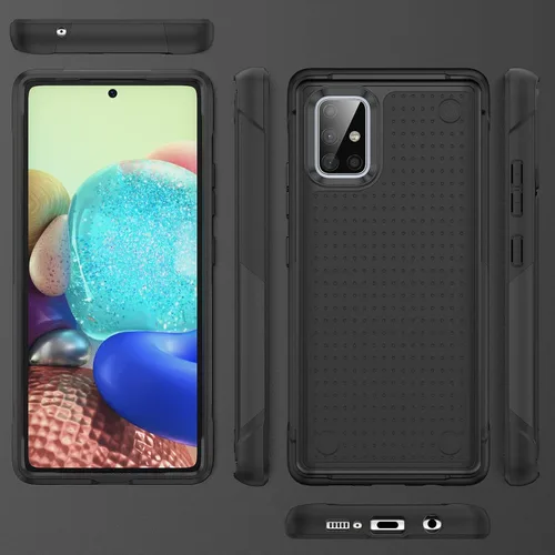 Vista 9 de Funda diseñada para Samsung Galaxy A71 5G, funda 2 en 1 regalo de grado militar, protección contra caídas, cubierta resistente de servicio pesado, a