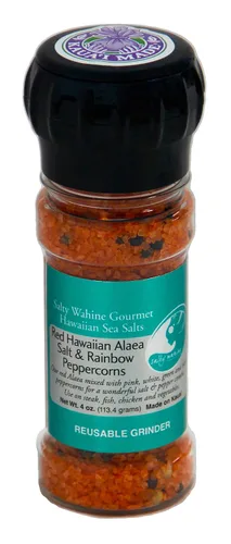 Vista 4 de Salty Wahine Gourmet Hawaiian Sea Salts, Lava negra, 4 onzas