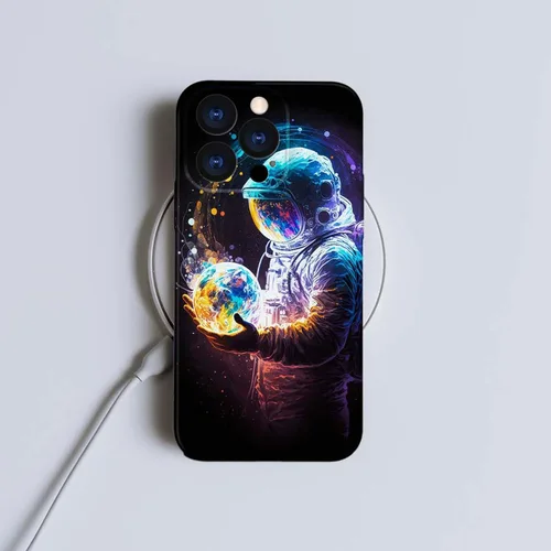 Vista 7 de ZHEGAILIAN Funda compatible con iPhone 11 Pro, funda de planeta astronauta para iPhone 11 Pro, funda suave de TPU con proceso de impresión 3D
