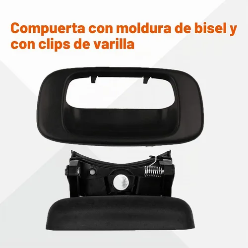 Vista 3 de Perfit Liner Puerta trasera con borde bisel, manija negra para Silverado