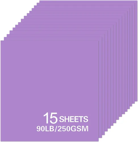 Vista 10 de 15 hojas de papel de cartulina negra, cartulina de 12 x 12 pulgadas para Cricut, papel de construcción grueso para hacer tarjetas, álbumes de Negro