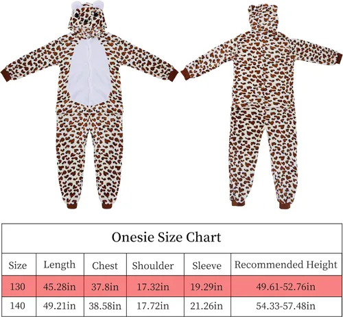Vista 8 de Ishua Cheetah Onesie, Leopard Costume Onesie, Children Cheetah Animal Onesie Costumes, Leopard Oneside Costume Halloween(130)
