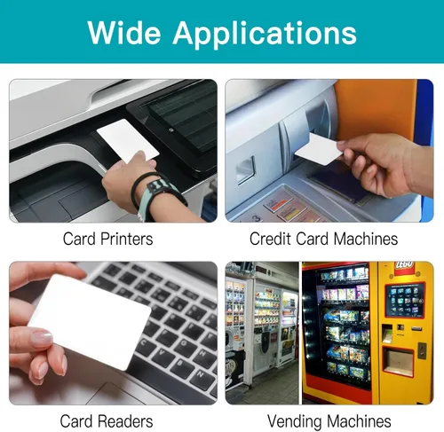 Vista 6 de 100 tarjetas de limpieza para lector de tarjetas de crédito, hojas de limpieza CR80 de doble cara para terminales POS, impresoras y lectores