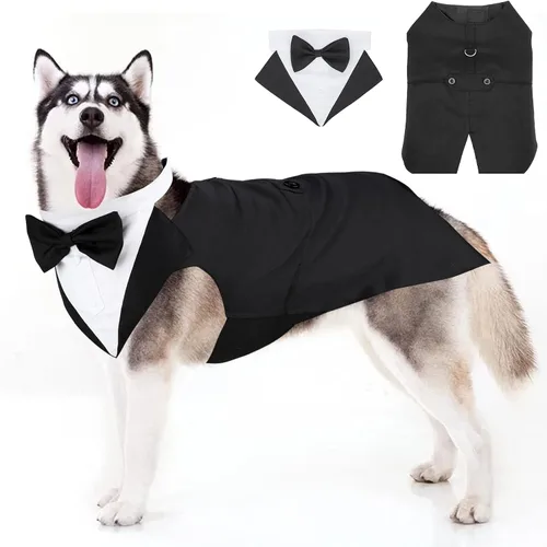 Vista 22 de Collar de corbatín negro para gato Segarty, lindo esmoquin para cachorros con corbatín para perros con collar blanco ajustable hecho a mano
