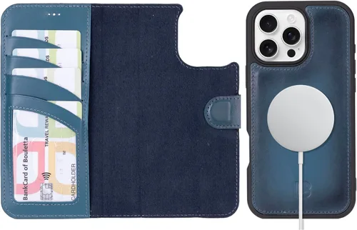 Vista 38 de BOULETTA Magsafe - Funda para iPhone 15 compatible con cuero de grano completo, magnética, desmontable, cartera para teléfono (2 en 1), 4 tarjeteros
