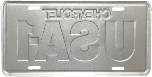 Vista 2 de Hangtime 104 Chevrolet USA-1 Etiqueta automática de metal en relieve 6 x 12