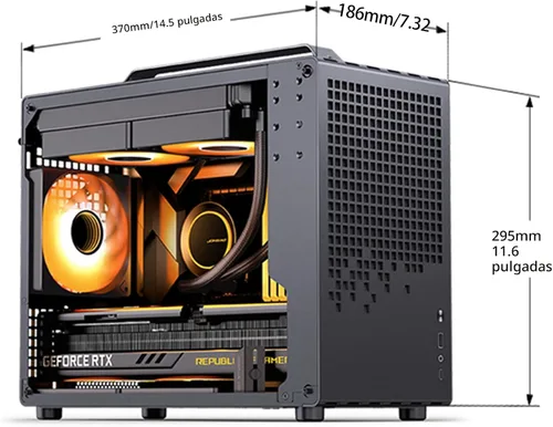 Vista 5 de JONSBO /JONSPLUS Z20 - Carcasa negra para PC Mini Tower Micro-ATX, con asa de transporte desmontable, tamaño mini, compatible con hardware de alto
