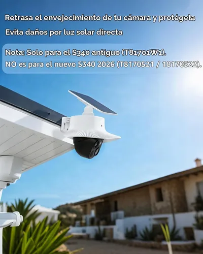 Vista 2 de Cubierta de lluvia para Eufy Security SoloCam S340, resistente a la intemperie, a prueba de polvo, resistente a los rayos UV
