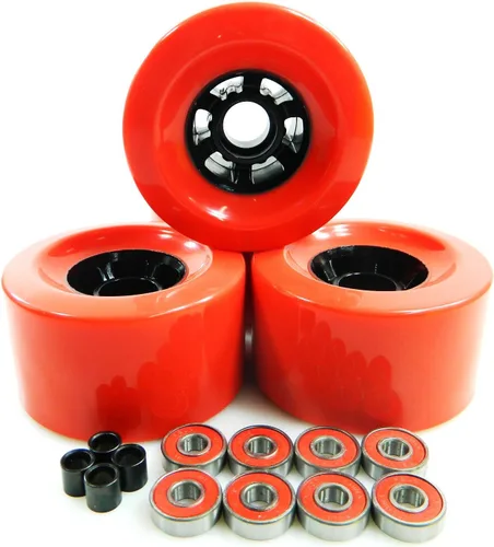 Vista 5 de Ruedas de volante Longboard de 3.268 in + espaciadores de rodamientos ABEC 7