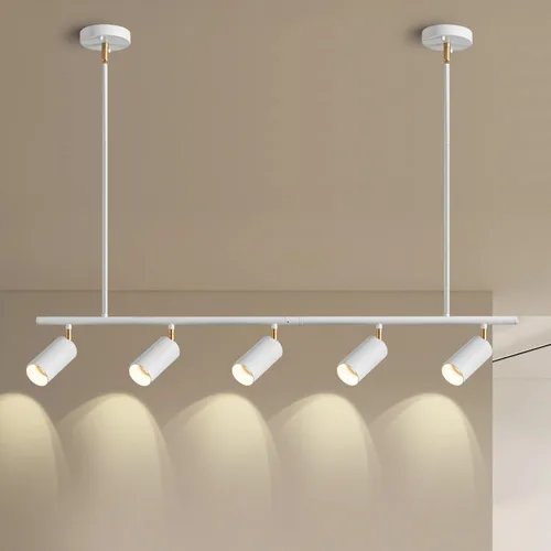 Vista 11 de Kit de iluminación LED de 5 luces, luz de pista negra, cabezal de luz flexible giratorio, iluminación moderna para cocina, sala de estar, comedor