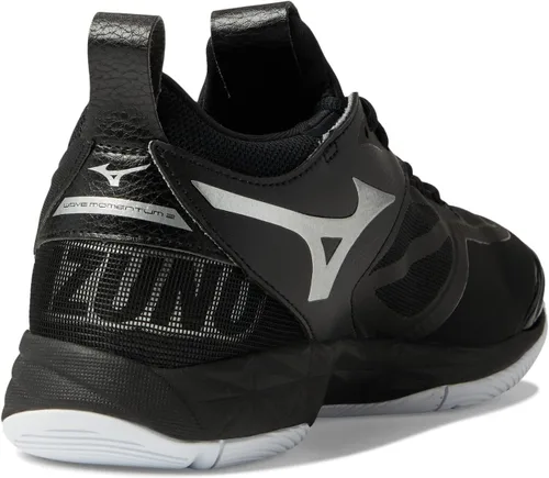 Vista 5 de Mizuno 2 Wave Momentum - Tenis de voleibol para mujer 9 0900, color negro y plateado