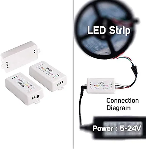 Vista 6 de RGBZONE Controlador LED Bluetooth SP105E, control inteligente de aplicación, sincronización de música para WS2811 WS2812B WS2815 WS2813 WS2801