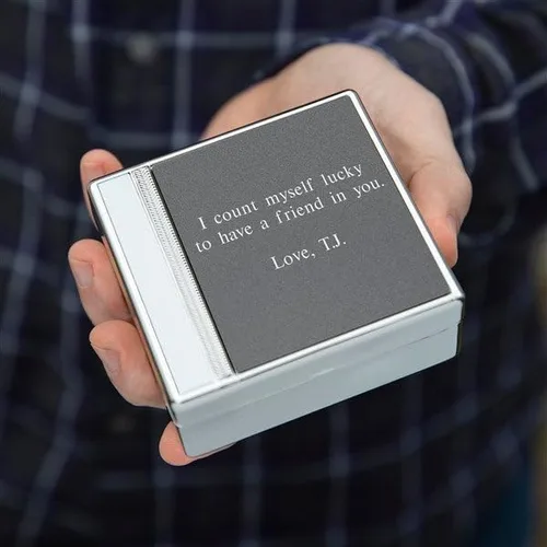 Vista 4 de THINGS REMEMBERED Caja de recuerdo grabada de plata y bronce (personalización gratuita)