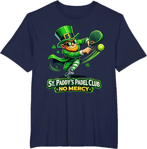 Vista 20 de St Patricks Day St Paddys Padel Club No Mercy Paddle Tennis T-Shirt