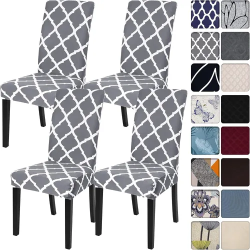 Vista 73 de SearchI Juego de 2 fundas elásticas para sillas Parsons de comedor, fundas elásticas con estampado de elastano, extraíbles, lavables, fundas