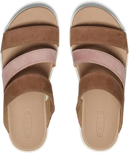 Vista 3 de KEEN Ellecity Sandalias de plataforma cómodas para mujer, con puntera abierta, color coco tostadocervatillo, 6, 7, 8, 9, 10