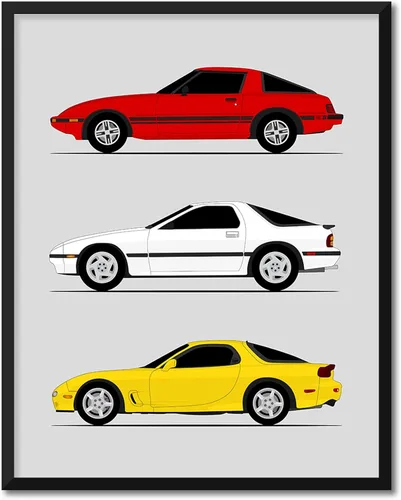 Vista 9 de Idea Network Póster hecho a mano compatible con Mazda 3, arte de pared hecho a mano, decoración de Mazda 3 BK BL BN BM BP Generations History