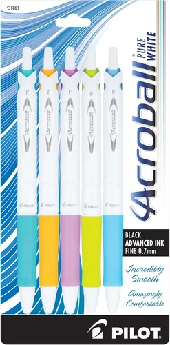 Vista 8 de Bolígrafo retráctil de tinta híbrida Acroball, de Pilot , Random Color Accents Paquete de 2