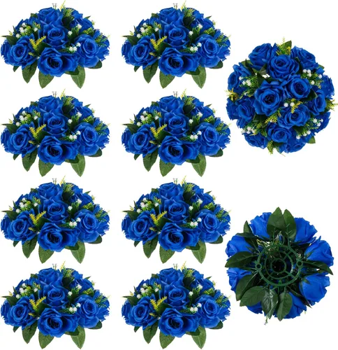 Vista 46 de BLOSMON Bolas de Flores para Bodas, Centros de Mesa de Rosas, 2 Piezas, Flores Artificiales Negras, Bolas Florales Colgantes, Decoración de Arreglos
