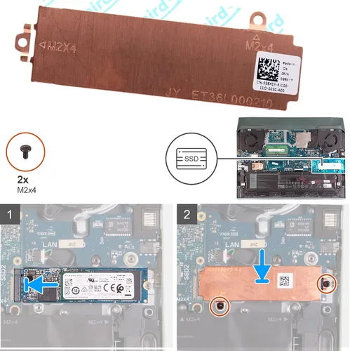Vista 5 de Deal4GO M.2 2280 - Disipador térmico SSD 26X1Y 026X1Y con soporte X8MY9 0X8MY9 para Dell G15 5510 5511 5515 5520 5521 5525