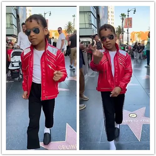 Vista 4 de Beat It - Chaqueta roja para niños, disfraz para fiesta de Perfromance Imitate Birthday
