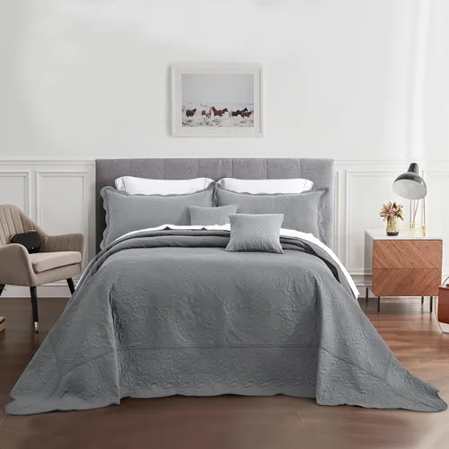 Vista 14 de Colcha extragrande tamaño King, diseño de patrón paisley, funda de cama ligera, reversible, 5 piezas, 100% microfibra, amarillo marfil Cobertura