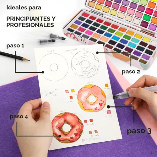 Vista 6 de Grabie Watercolor Paint Set of 100 Color with Brush Pens