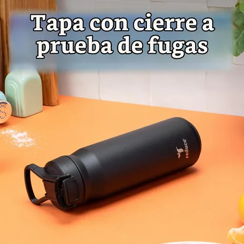 Vista 5 de REDUCE Hydrate Pro - Botella de agua aislada de acero inoxidable de 24 onzas, tapa abatible a prueba de fugas, apta para lavavajillas, sin BPA