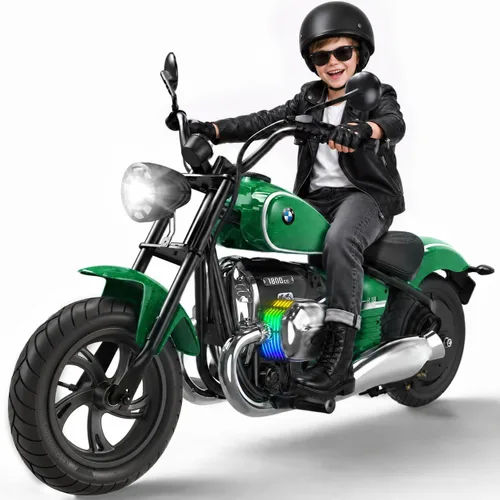 Vista 8 de Motocicleta eléctrica con licencia BMW 24V para niños grandes 8-12 Negro
