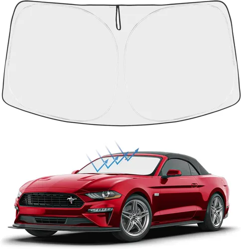 Vista 48 de Proadsy Parasol para parabrisas Rivian R1S 2022-2025 2026 de 4 capas plegable, protector de parasol frontal que bloquea los rayos UV, mantiene