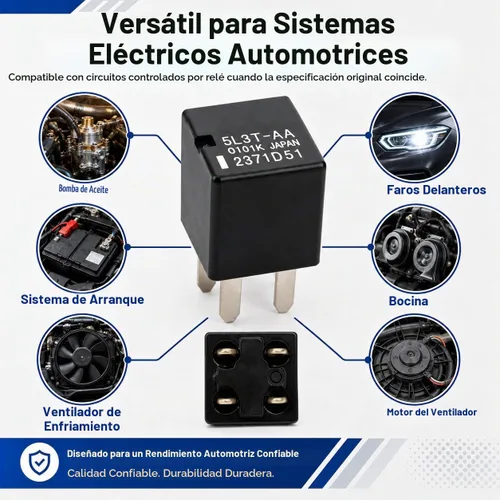 Vista 4 de Relé 5L3T-AA (Paquete de 2) - Relé de arranque de bomba de aceite automotriz de 4 pines 12VDC 20A