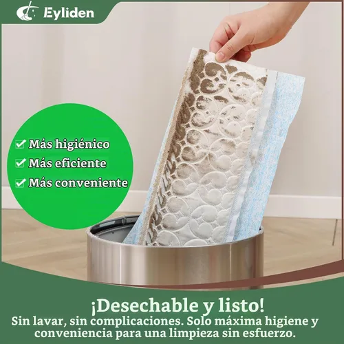 Vista 12 de Eyliden Trapeador grande de 16.5 pulgadas, 3 tipos de 22 paños desechables Verde