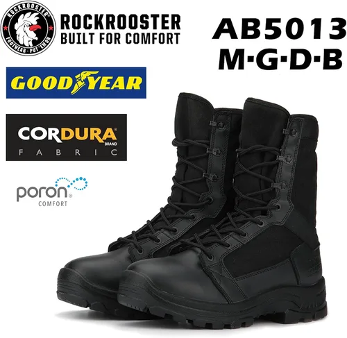 Vista 4 de ROCKROOSTER MGDB Tactical Boots for men 8 inch XX-wide Soft Toe Comfortable Anti-Fatigue Tech Durable Quick Dry Ankle Support Combat BootsAB5010