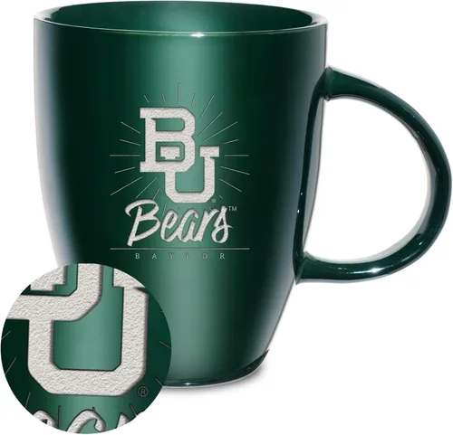 Vista 111 de Rico Industries - Taza de lustre cerámico con grabado láser de la NCAA de 18oz - Café-Té