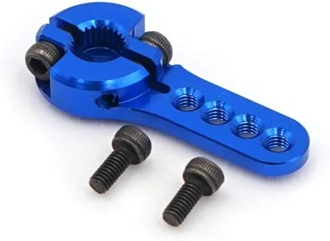 Vista 3 de FrSky 6-25T Servo Brazo de metal azul y rojo (azul, individual)
