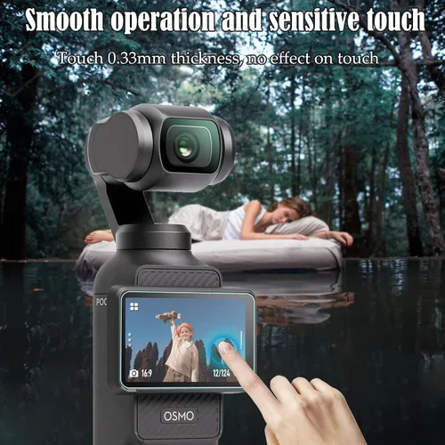 Vista 5 de PCTC Paquete de 6 protectores de pantalla para DJI Osmo Pocket 4/3, vidrio templado de dureza 9H + protector de lente para accesorios DJI Pocket