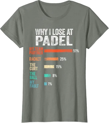 Vista 14 de Why I Lose at Padel Funny Game Padel Hombres Mujeres Camiseta de Padel