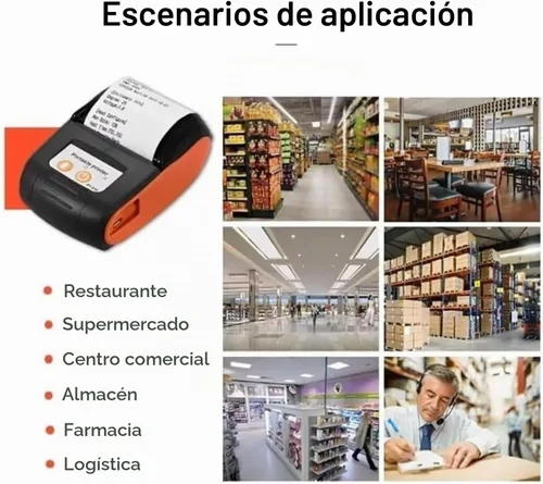 Vista 6 de No es compatible con iPhone iOS/IPAD/MAC, solo compatible con Android/Windows, impresora térmica Bluetooth de recibos de 2.283 in, mini impresora