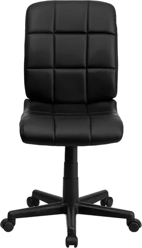 Vista 7 de Flash Furniture - Silla giratoria de respaldo medio de vinilo, acolchada, color negro