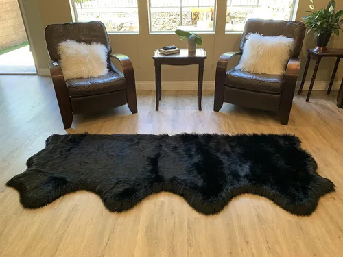 Vista 88 de LAMBZY Alfombra de pelo de oveja sintética, hipoalergénica, súper suave, sedosa para sala de estar, habitación de los niños, sofá
