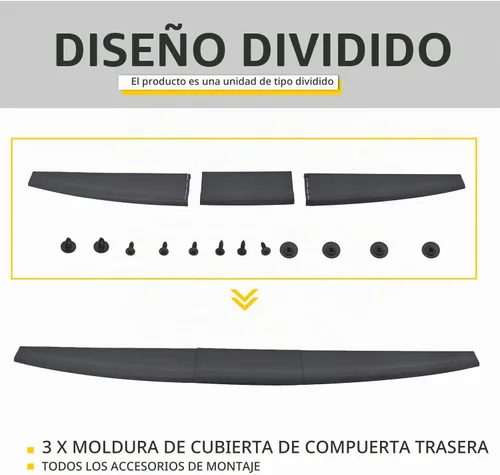 Vista 4 de Tapa de moldeo para alerón de puerta trasera Compatible con Ram 1500 2500 3500 Classic 2009-2019 Protector superior Reemplazo para CH1909100