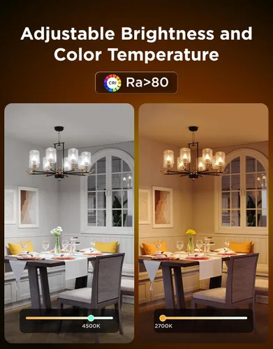 Vista 3 de Govee Bombilla LED E12, bombillas inteligentes para candelabros / sala de estar, bombillas de candelabro que cambian de color funcionan con materia