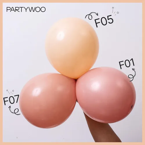 Vista 6 de PartyWoo - Globos de color albaricoque retro, 120 unidades de 5 pulgadas, de látex, para arco de globos, decoración de fiesta y de cumpleaños