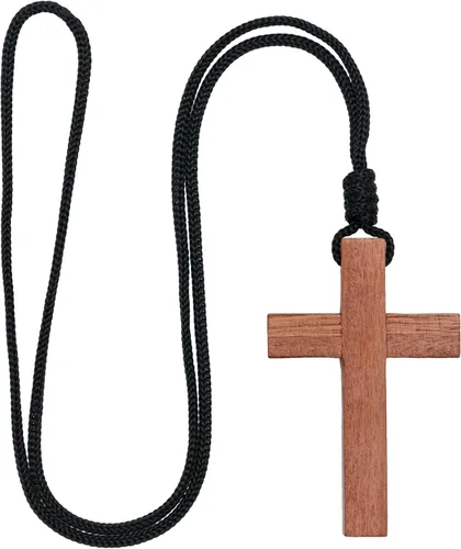 Vista 2 de Intercession crucifijo de madera con cuerda hecho en Brasil