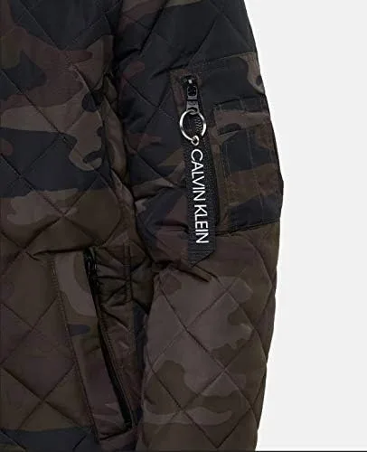 Vista 6 de Calvin Klein chamarra de aviador con detalle de cremallera acolchada para hombre